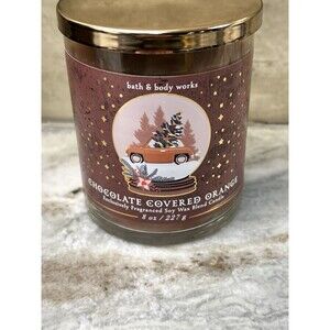 Bath & Body Works Chocolate Covered Orange Christmas Single Wick Candle 8 oz New
